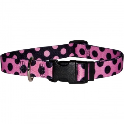 Yellow Dog Design Pink/Black Polka Dot Collar XS (20-30cm) RRP £8.99 CLEARANCE XL £4.99